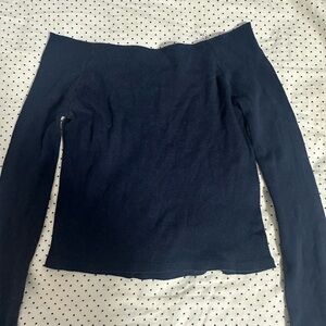 Off-Shoulder Navy Blue Brandy Melville